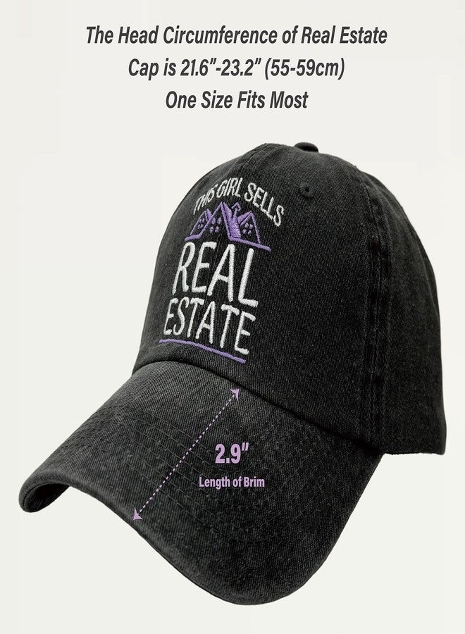 MALLAbyLAMMA This Girl Sells Real Estate Cap Hat Embroidered Purple, Realtor Brooch Pin, Realtor Gifts for Women, Realtor Baseball Cap, Appreciation Gift for Real Estate Agent Woman Closing Birthday Christmas - Image 3